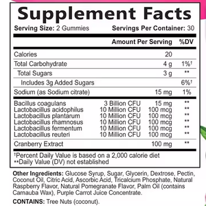 健康のためのビーガンサプリメント女性のプロバイオティクスミイラクランベリーエキス - Product Image 5