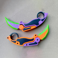 Jouet promotionnel : Couteau à carotte à gravité imprimé en 3D, jouet anti-stress, mini couteau à gravité pliable en 3D, jouet anti-stress, couteau karambit à gravité