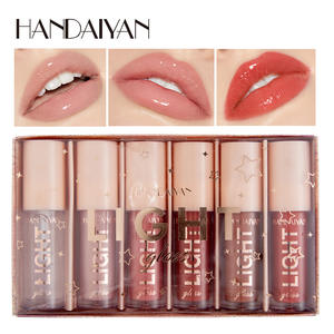 HANDAIYAN 6 uds juego de brillo de labios caja de regalo impermeable luz brillo de labios tubos espejo labio esmalte lacado vidrio labio sello <span class=keywords><strong>Labial</strong></span> 6 uds - Product Image 5