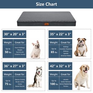 Cama de perro grande para perros grandes, caja de huevos ortopédica, almohadilla de espuma para perro con cubierta lavable extraíble - Product Image 2