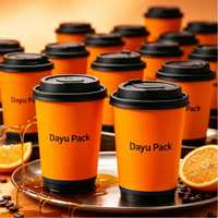 Gobelets à café jetables en papier à double paroi écologiques personnalisés avec revêtement PE et logo compostable