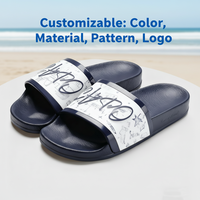 Claquettes personnalisées en caoutchouc imprimées en 3D, confortables, à bout ouvert, antidérapantes, design libre, avec logo personnalisé, pour la piscine