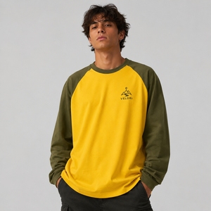 T-shirt à manches longues en coton peigné coupe ample à <span class=keywords><strong>prix</strong></span> de gros pour un usage quotidien décontracté avec logo et étiquettes personnalisés - Product Image 3