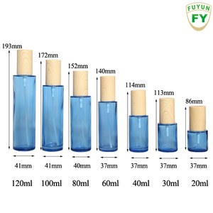 20 ml/30 ml/40 ml/60 ml/100 ml/120 ml emballage cosmétique lisse bleu lotion pompe pulvérisateur vide bouteille en verre - Product Image 6