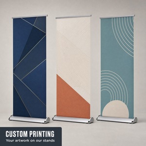Support de bannière déroulante <span class=keywords><strong>Kakemono</strong></span>, bannière rétractable en aluminium avec revêtement chromé et impression de logo personnalisé - Product Image 1