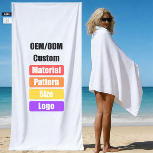 Serviettes de plage blanches en microfibre, sans sable, motif personnalisé, logo OEM imprimé, vente chaude d'usine, meilleures ventes de l'été - Product Image 1