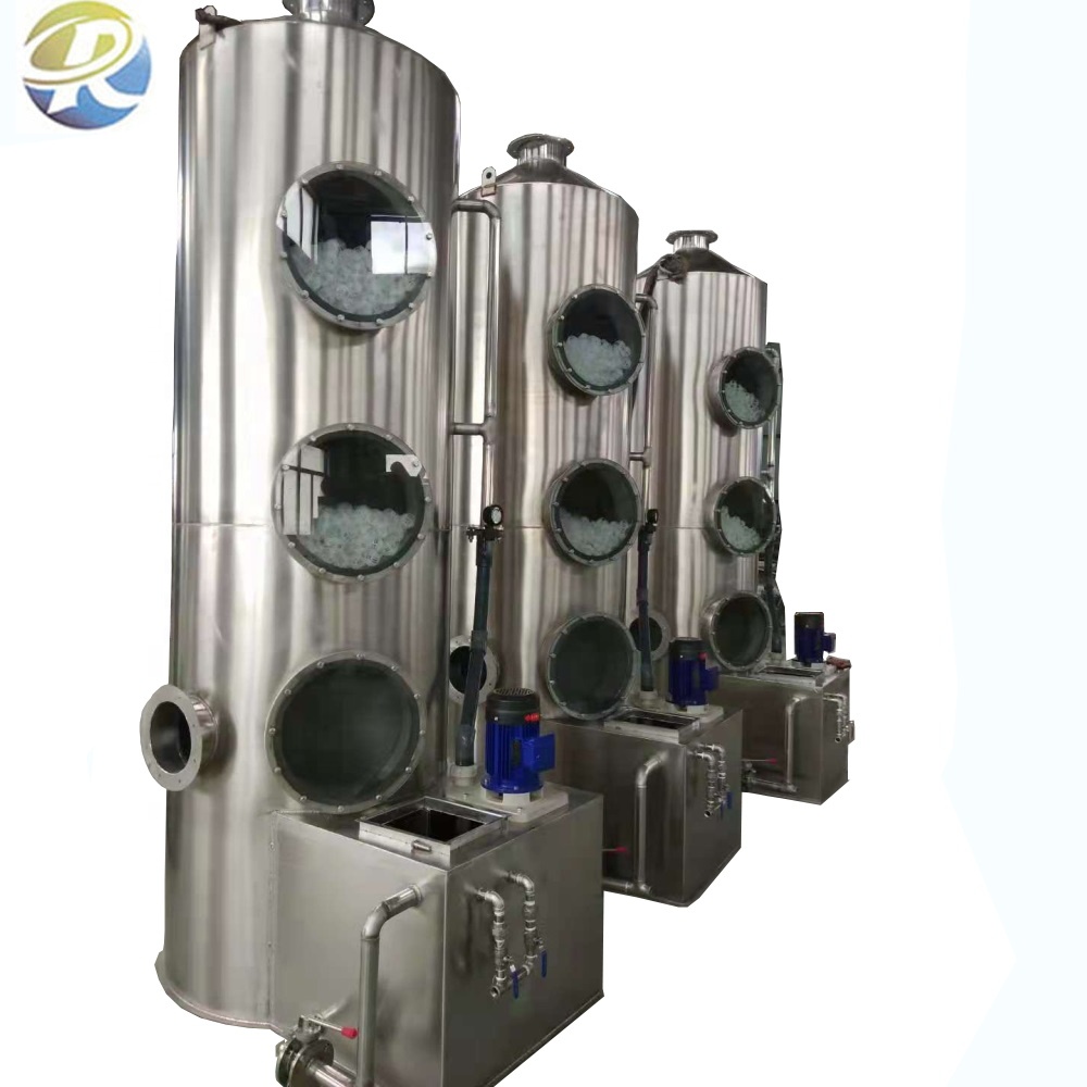 Stainless Steel Air Wet Scrubber Spray Tower Fume Extractor For Industrial Waste gas Disposal