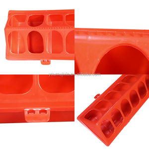 Grande mangeoire <span class=keywords><strong>rectangulaire</strong></span> de poulet d'équipement de volaille 22 mangeoires en <span class=keywords><strong>plastique</strong></span> rouges de trous pour des poulets - Product Image 6