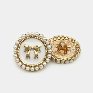 LS325 Good Quality Pearl Bow <strong>Button</strong> Metal <strong>Shank</strong> <strong>Buttons</strong> for Clothing Sweater Coat Decorative <strong>Button</strong> - Product Image 4