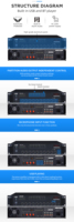 Système Pa vente chaude Hifi 150w/250w/350w/450w/550w/650w 6 zones amplificateur de puissance de tension