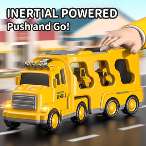 <span class=keywords><strong>Camion</strong></span> de construction jouets voitures pour tout-petits Friction puissance véhicule porte-jouet transport camions voiture ensemble âge 3-9 garçons et filles - Product Image 3
