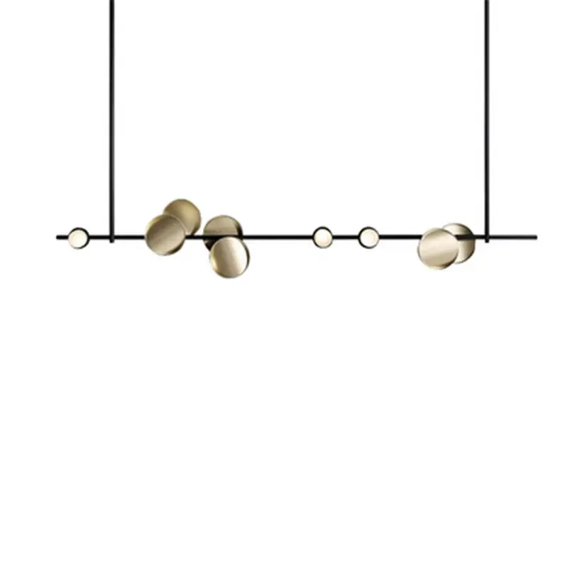 American minimalism luxury retro brass industrial warm light chandelier creative pendant lamp for kitchen living room