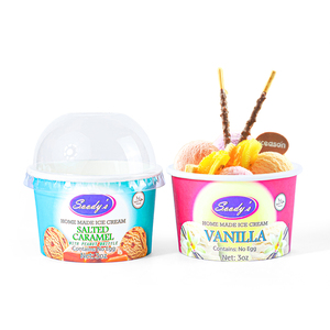 China mejor <span class=keywords><strong>precio</strong></span> personalizado desechable helado taza de papel yogur congelado con tapa de cúpula al por mayor - Product Image 4