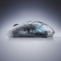 Souris de jeu sans fil Gravastar Mercury X Air 8KHz, 56g, coque transparente creuse, capteur PAW3950, 32000 DPI, taux de polling 8000 Hz