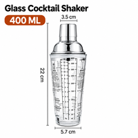 Verre mélangeur en acier inoxydable de 400 ml avec échelle graduée, tasse à thé au lait, shaker en verre