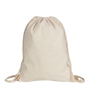 Sac à dos à cordon personnalisé en toile simple, sac à cordon en coton durable avec fermeture à cordon - Product Image 6