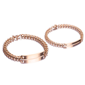 <strong>Personalized</strong> High Polished Simple Initial <strong>Bracelet</strong> Stainless Steel Custom Engrave <strong>Name</strong> Jewelry Gift Link Chain Couple <strong>Bracelets</strong> - Product Image 4