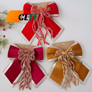 Ornamen Natal Pita Beludru Dekorasi Pita Natal untuk Pesta Baby Shower Ulang Tahun Pernikahan Dekorasi Pohon - Product Image 1