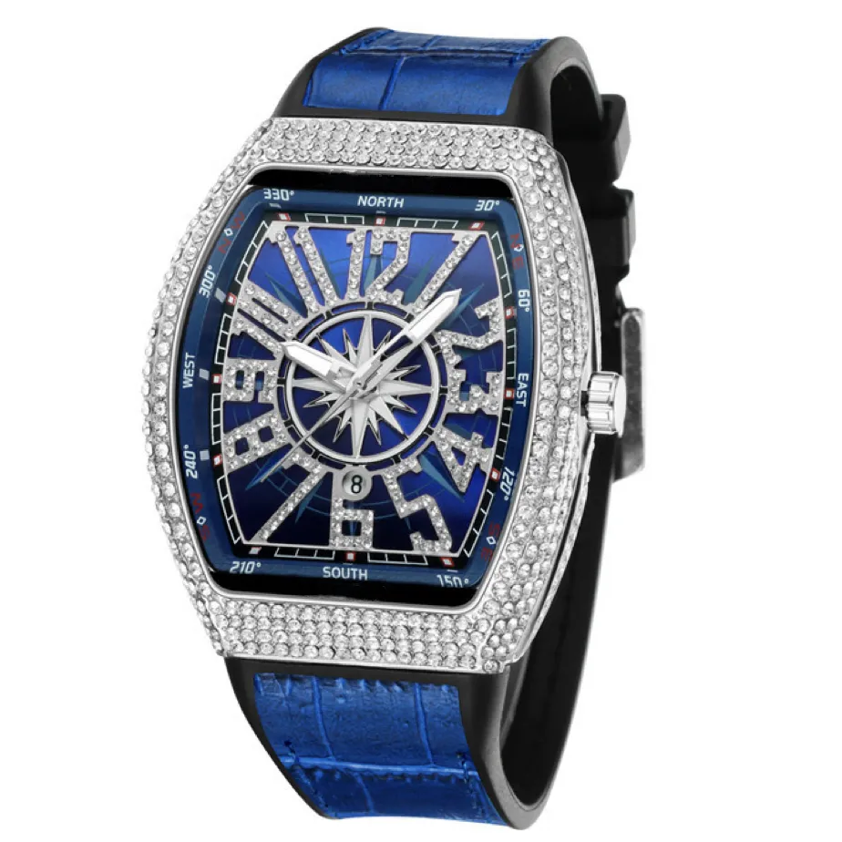 FM Cheap Wholesale Custom Gold Watch Diamond 14K Gold Diamond Bezel Watch Diamond Crystal Moissanite Watch