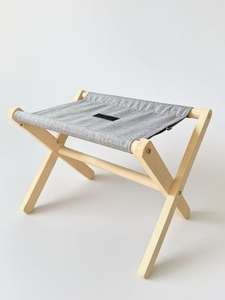 Tabouret pliant repose-pieds avec bois X jambes coussin en mousse épaisse maquillage vanité tabouret <span class=keywords><strong>chaise</strong></span> petit rembourré pour chambre salon - Product Image 3