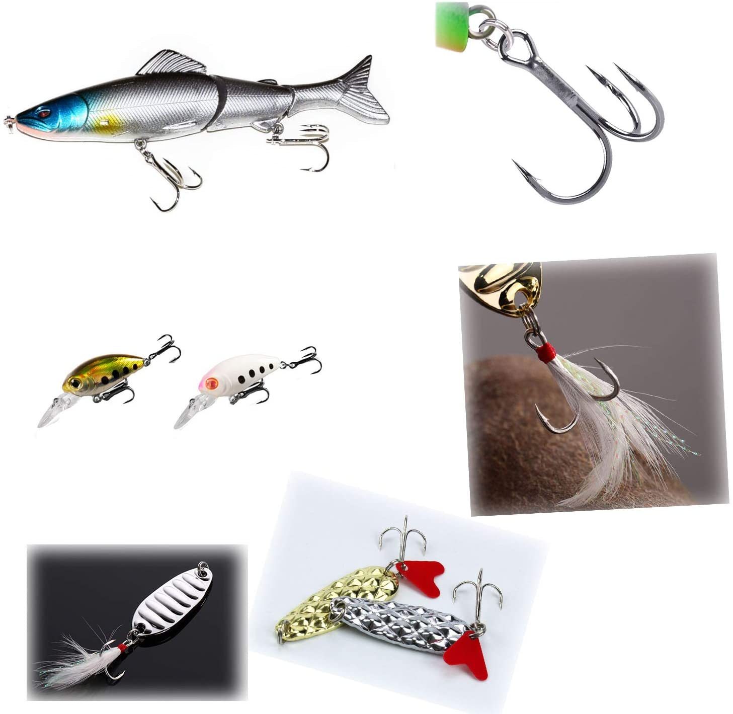 Hameçons De Pêche Jinlaili 300PC - 10 Tailles (3# à 12#), Acier Carbone, Barbelés, Boîte