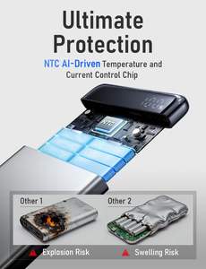 LISEN 2026 – Batterie externe innovante 22,5 W à charge rapide 10000 mAh avec câble USB-C intégré pour iPhone 17 16 Samsung S25 - Product Image 2