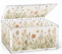 Boîte à charnières en acrylique transparente personnalisée OEM ODM, motif de baleine et de coquillages, boîte cadeau avec service d'étiquetage privé