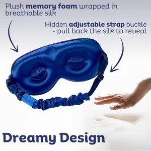 Özel 3D uyku Eyemask rahat seyahat için 100% saf dut ipek uyku maskesi ipek eyemask