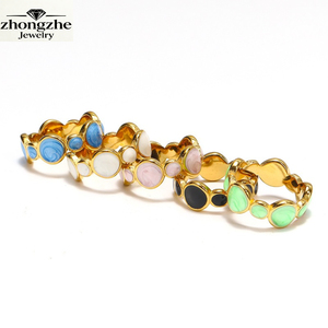 Zhongzhe CE Vente en gros de bagues simples pour femmes, en acier inoxydable 316L, plaqué or 18 carats, anti-ternissement, résistantes à l'eau - Product Image 2