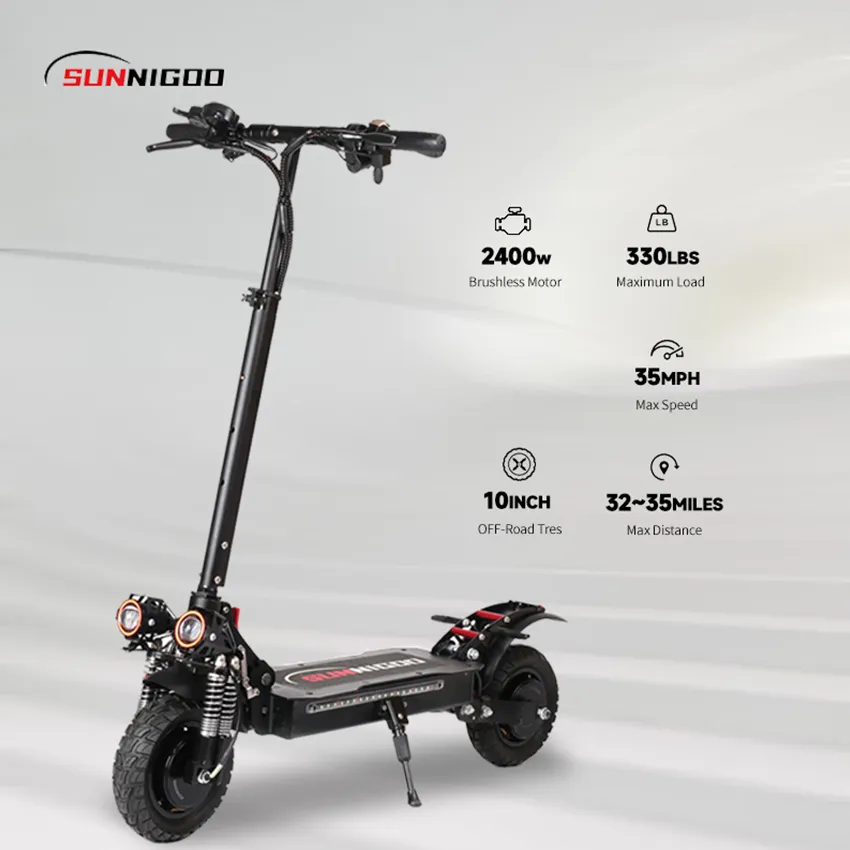 Dual Motor Foldable Electric Scooter 10-20AH Fast Off-Road Digital Intelligent Convenient 2400W High-Capacity Model