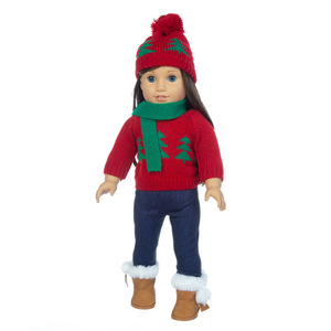 Christmas <b>doll</b> clothes, 18 inch <b>doll</b> sweater, American girl <b>doll</b> clothes and Christmas <b>doll</b> clothes without shoes - Product Image 4