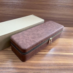 Estuche de Almacenamiento para Relojes de Cuero con Cierre de Cremallera y 6 Compartimentos, Interior de Terciopelo, Impermeable, Portátil, Organizador de Viaje para Relojes de Pulsera, con Logotipo Personalizado - Product Image 6