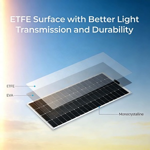 แผงโซลาร์เซลล์ซิลิคอนโมโนคริสตัลไลน์ประสิทธิภาพสูง 100w 200w 250w 300w 350w 400w ปรับแต่งได้ แผงโซลาร์แบบยืดหยุ่น HN-ETFE - Product Image 1