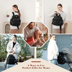 Tas Travel Mini lucu untuk ibu, tas punggung popok bayi kecil dengan Port pengisi daya USB, tas basah kering, klip kereta bayi