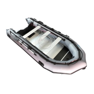 Bateau pneumatique Angler-Pro 430 cm homologué CE, gris foncé, noir, coque en aluminium en V profond - Product Image 2