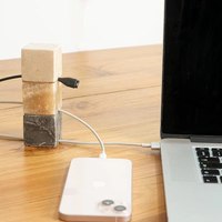 Penyangga Kabel USB dari Batu Marmer Alami untuk Meja Kerja, Pengatur Kabel Internet Marmer, Penahan Kabel, Hadiah Penyangga Kabel Marmer Abc