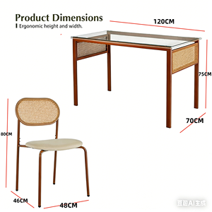 <span class=keywords><strong>Mesa</strong></span> <span class=keywords><strong>de</strong></span> <span class=keywords><strong>Vidrio</strong></span> Templado en Oferta <span class=keywords><strong>con</strong></span> Decoración <span class=keywords><strong>de</strong></span> Ratán y <span class=keywords><strong>Sillas</strong></span> Tapizadas, Juego <span class=keywords><strong>de</strong></span> Comedor - Product Image 2