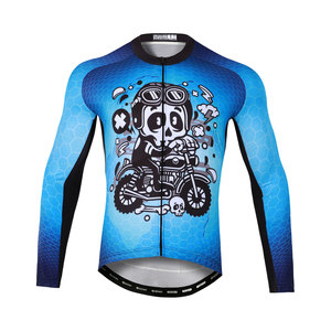 New Arrival Breathable Lightweight Quick Dry Long Sleeve Skull Print Cycling Jersey Moisture Wicking for Summer <b>Road</b> Cycling - Product Image 1