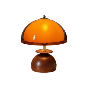 Mushroom Solid Wood Table Lamp Warm <b>Light</b> E27 Switch Control Bedroom Living Room <b>Night</b> <b>Light</b> Study Decoration - Product Image 3