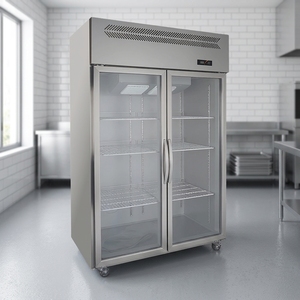 Commercial Double Door Stainless Steel Vertical Refrigerator Refrigerated and Fresh-keeping Cabinet Large Capacity <b>Freezer</b> UF120 - Product Image 1