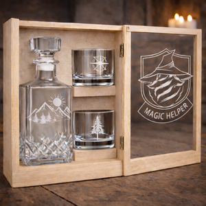Luxury Classic Design <strong>Crystal</strong> 750ml <strong>Whiskey</strong> <strong>Decanter</strong> Glass Set Gift <strong>Whiskey</strong> Stones Wooden Gift Box Custom Logo Men's Graduation - Product Image 4