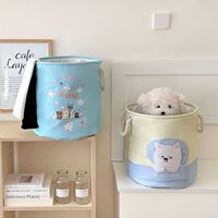 Panier à linge et bac de rangement pliable en coton, design chiot mignon et esthétique, pour usage domestique, avec délai de livraison d'échantillon de 7 jours et rangement pour jouets