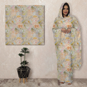 Vestido de novia sudanés Toub para mujer, estampado Floral personalizado para tela de algodón de gasa suiza, Persa ligero de inspiración elástica - Product Image 2