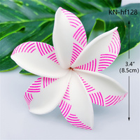 Bunga Tiare Foam dengan Mutiara Putih, Hiasan Rambut Bunga Tiare 3,3 inci / Gardenia Tahiti, Bunga Tiare Pinwheel untuk Tarian Hula Hawaii