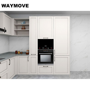 Gabinetes de Cocina Modernos Modulares Blancos WAYMOVE, Solución de Almacenamiento Elegante, Puerta de Acrílico Lacado, Grifo, Fregadero, Bisagra, Cajón - Product Image 3
