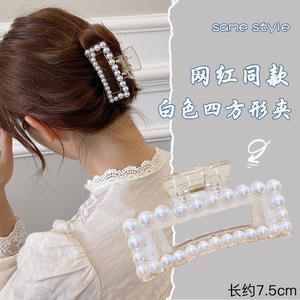 Grandi Perle Artigli Dei Capelli Della Clip Oversize Piccolo Tiktak Accessori Per Capelli per Le Donne Coreano Nero Bianco Barrette 2021 Nuovo - Product Image 4