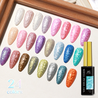 Vernis à ongles en gel perlé professionnel à étiquette privée AS, 24 couleurs, logo personnalisé, sans cruauté, multi-effets, OEM ODM, vernis perlé