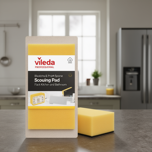 Spugna abrasiva professionale Vileda nera, strumento per la pulizia di cucina e bagno - Product Image 3