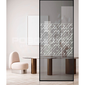 Partición de vidrio partición de habitación clásica Pantalla de vidrio decorativa templada arte comedor divisor - Product Image 3