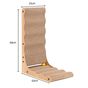 Kingtale Pet Suppliers L Shape Cardboard <strong>Cat</strong> <strong>Scratcher</strong> with Ball Toy Catnip for Indoor - Product Image 2